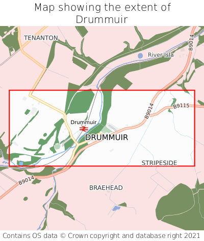 Map showing extent of Drummuir as bounding box