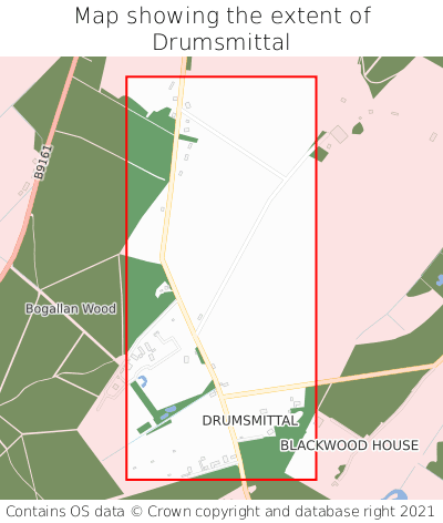 Map showing extent of Drumsmittal as bounding box