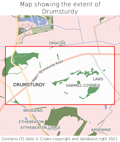 Map showing extent of Drumsturdy as bounding box