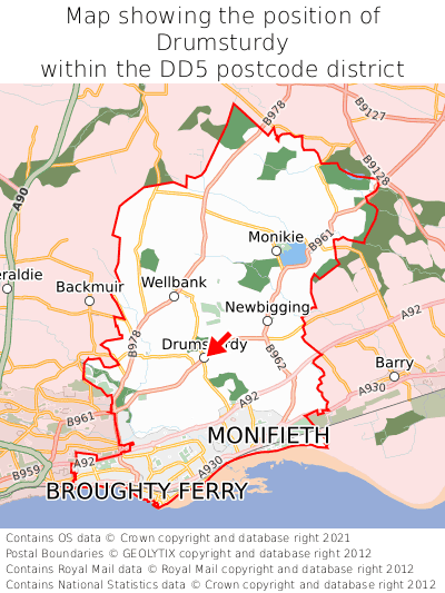 Map showing location of Drumsturdy within DD5