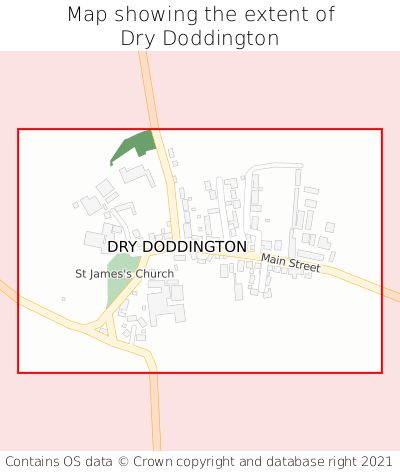 Map showing extent of Dry Doddington as bounding box