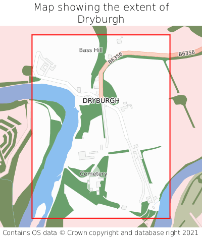 Map showing extent of Dryburgh as bounding box