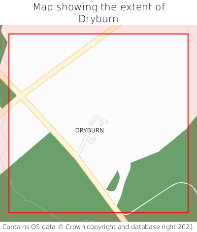 Map showing extent of Dryburn as bounding box