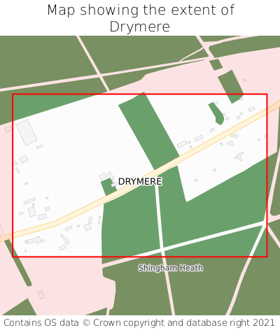 Map showing extent of Drymere as bounding box