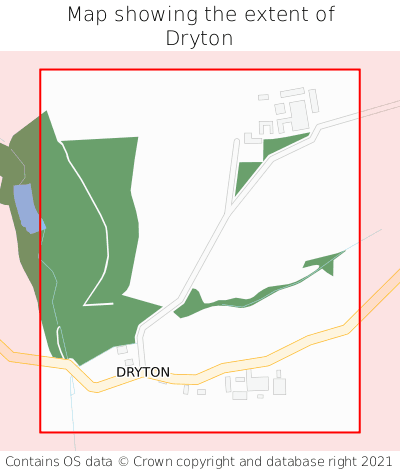 Map showing extent of Dryton as bounding box
