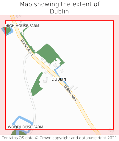 Map showing extent of Dublin as bounding box