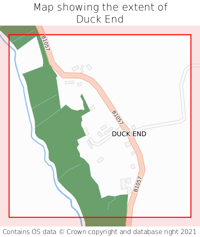 Map showing extent of Duck End as bounding box