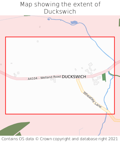 Map showing extent of Duckswich as bounding box