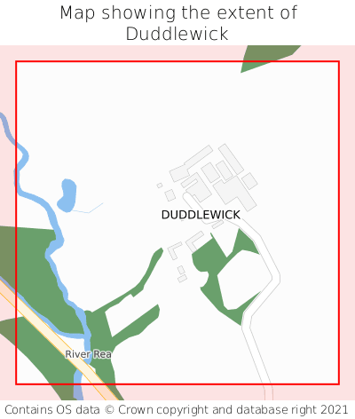 Map showing extent of Duddlewick as bounding box