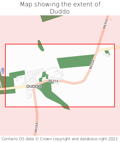 Map showing extent of Duddo as bounding box