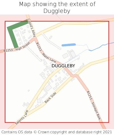 Map showing extent of Duggleby as bounding box