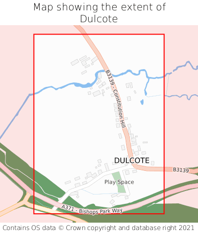Map showing extent of Dulcote as bounding box