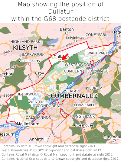 Map showing location of Dullatur within G68