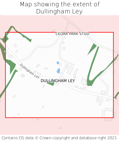 Map showing extent of Dullingham Ley as bounding box