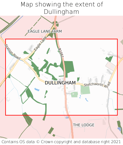Map showing extent of Dullingham as bounding box