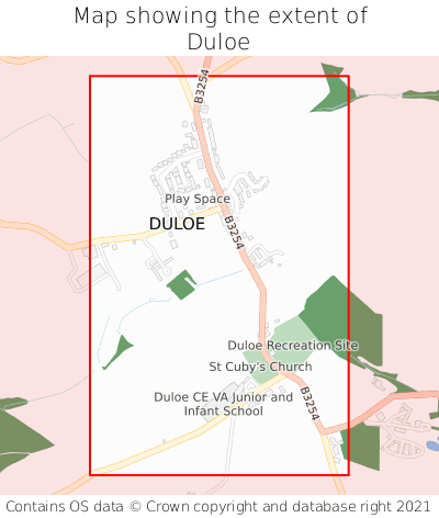 Map showing extent of Duloe as bounding box