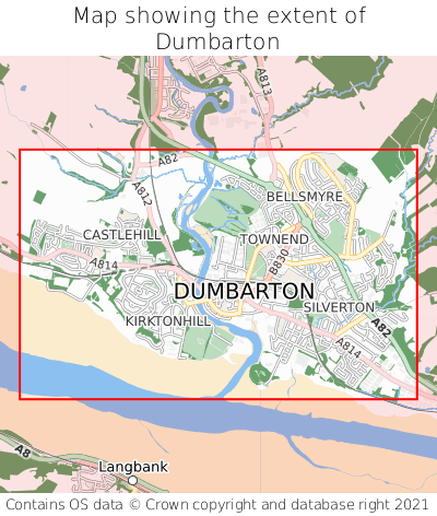 Map showing extent of Dumbarton as bounding box