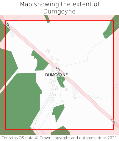 Map showing extent of Dumgoyne as bounding box