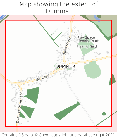Map showing extent of Dummer as bounding box