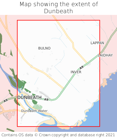 Map showing extent of Dunbeath as bounding box
