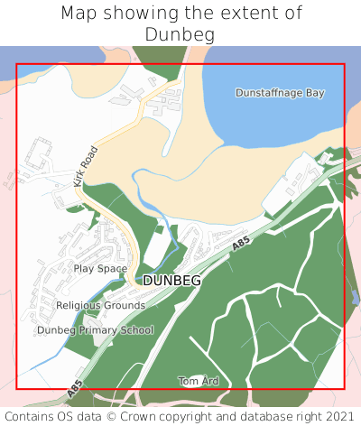 Map showing extent of Dunbeg as bounding box