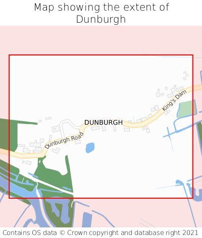 Map showing extent of Dunburgh as bounding box