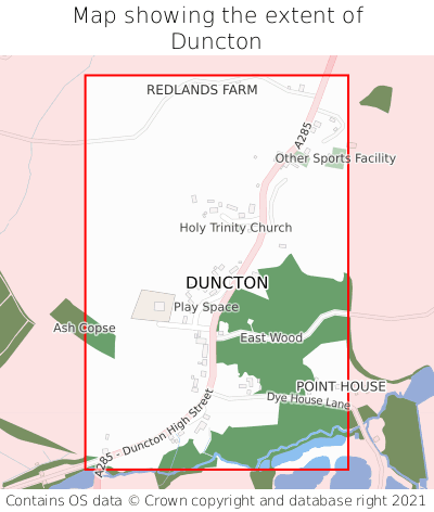 Map showing extent of Duncton as bounding box