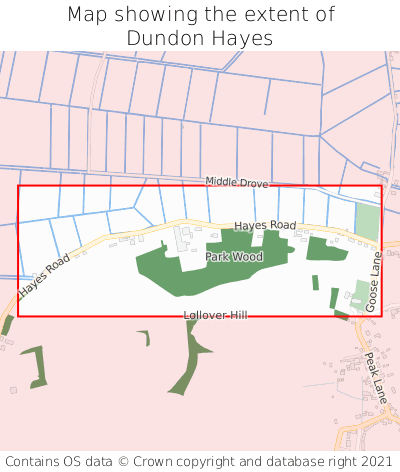 Map showing extent of Dundon Hayes as bounding box