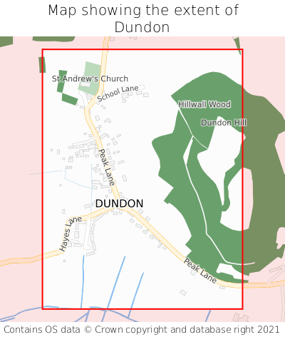 Map showing extent of Dundon as bounding box