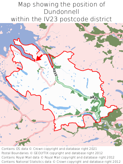Map showing location of Dundonnell within IV23