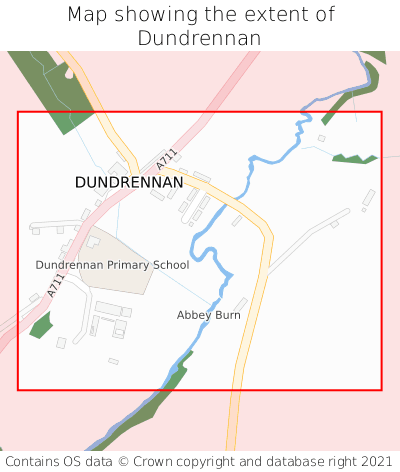 Map showing extent of Dundrennan as bounding box