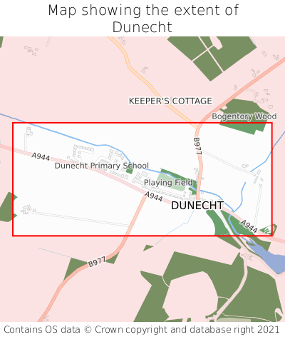 Map showing extent of Dunecht as bounding box