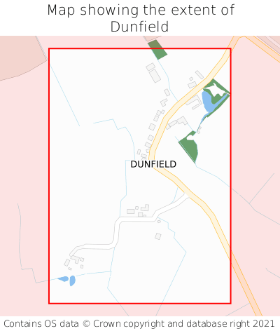 Map showing extent of Dunfield as bounding box