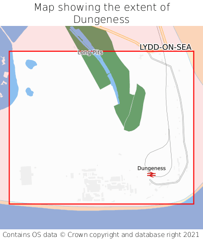 Map showing extent of Dungeness as bounding box