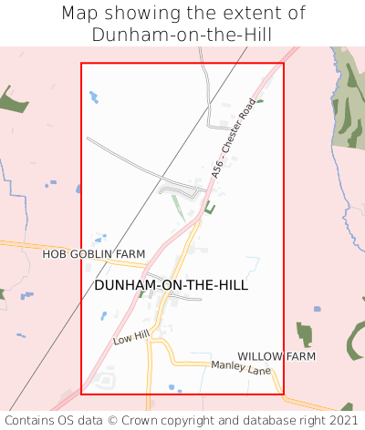 Map showing extent of Dunham-on-the-Hill as bounding box