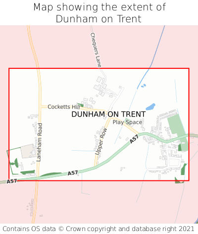 Map showing extent of Dunham on Trent as bounding box
