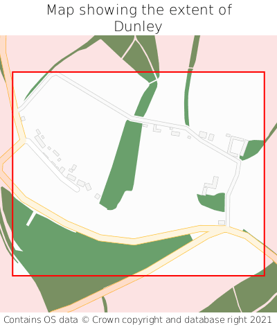 Map showing extent of Dunley as bounding box