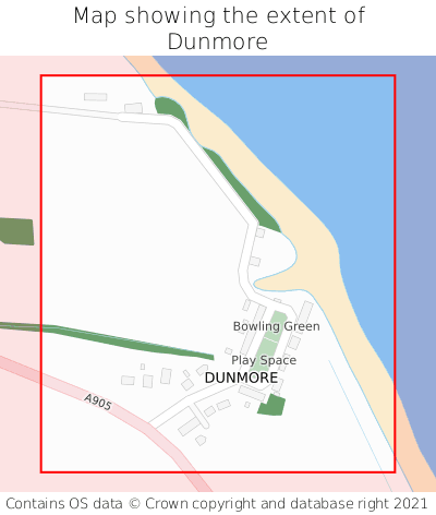 Map showing extent of Dunmore as bounding box