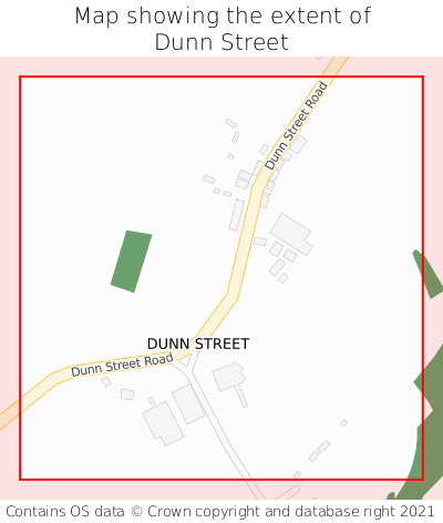 Map showing extent of Dunn Street as bounding box