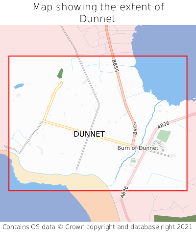Map showing extent of Dunnet as bounding box