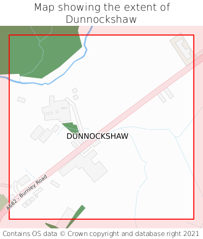 Map showing extent of Dunnockshaw as bounding box