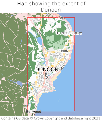Map showing extent of Dunoon as bounding box