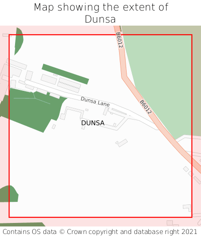 Map showing extent of Dunsa as bounding box