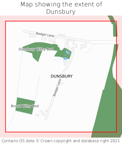 Map showing extent of Dunsbury as bounding box