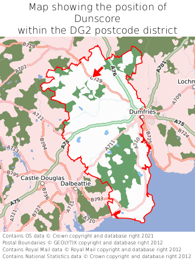 Map showing location of Dunscore within DG2