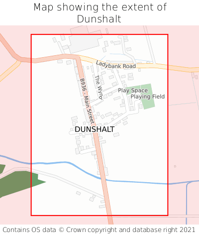 Map showing extent of Dunshalt as bounding box