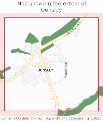 Map showing extent of Dunsley as bounding box