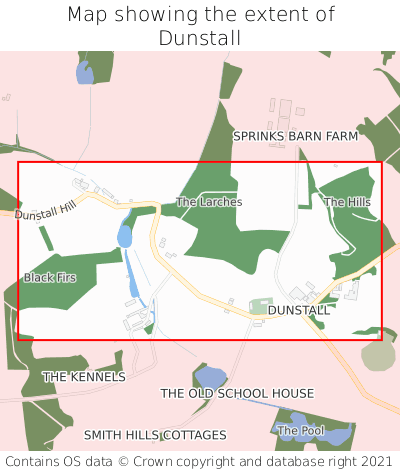 Map showing extent of Dunstall as bounding box