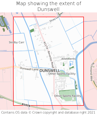 Map showing extent of Dunswell as bounding box