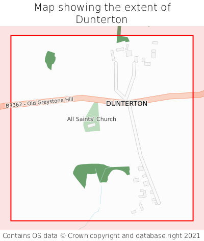 Map showing extent of Dunterton as bounding box